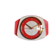 Vintage formica clock silent wall clock "Rouge Gris"