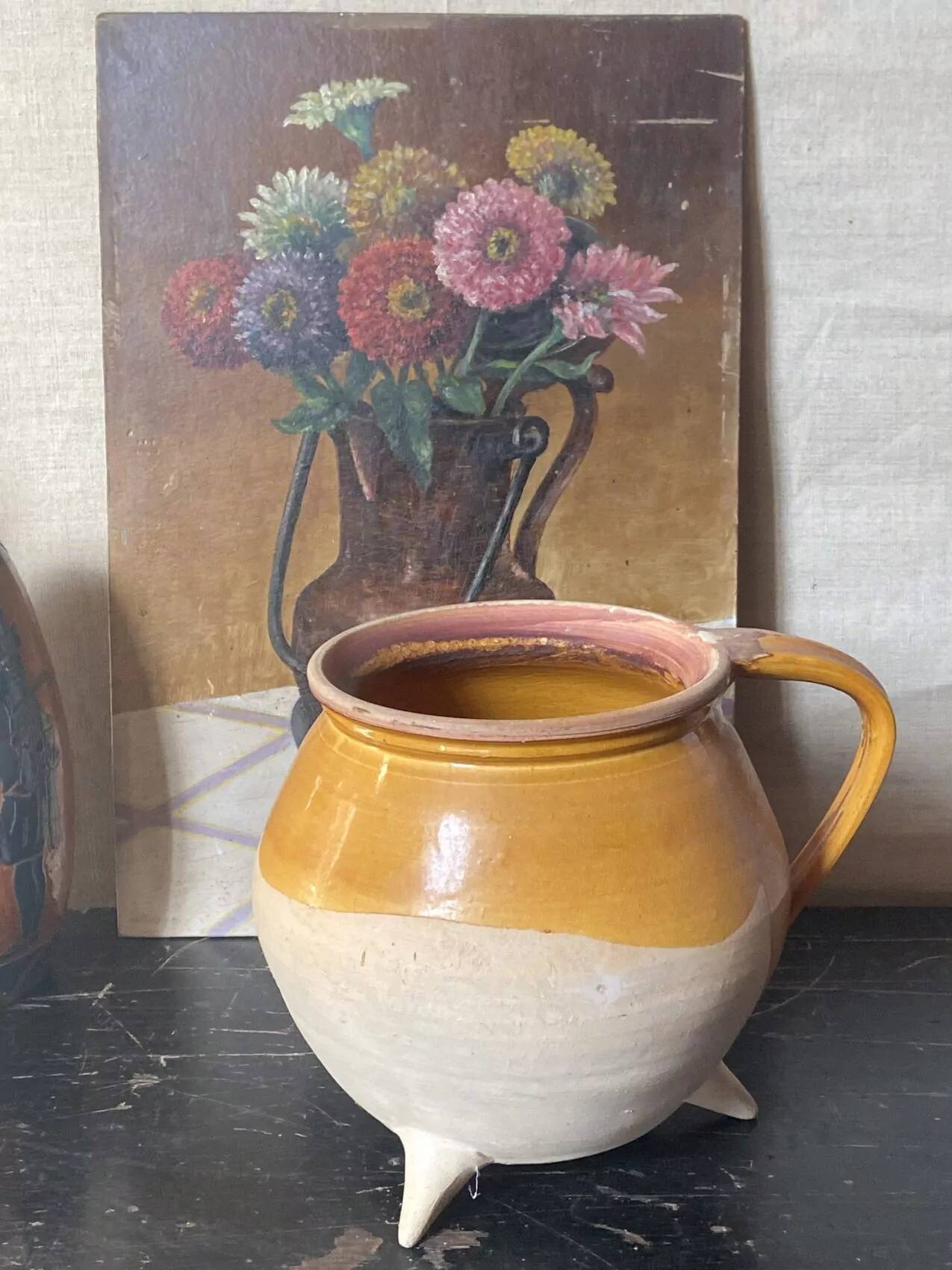 Cruche provençale en terre cuite vernissée, XXème siècle