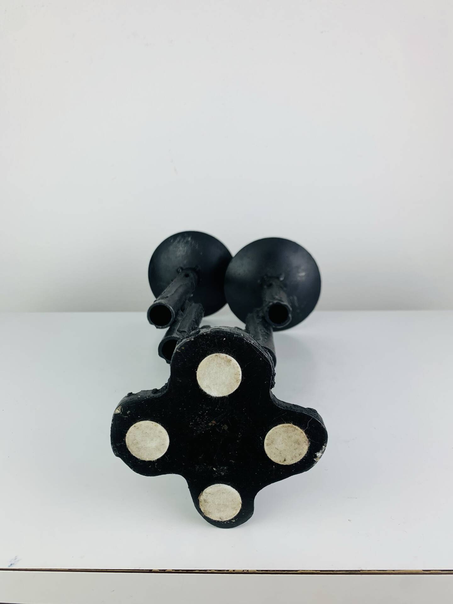 Brutalist iron candlestick, vintage