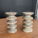 Pair of candle holders, marble candle holders