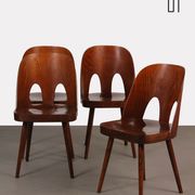 Suite of 4 vintage chairs by Oswald Haerdtl for Ton, 1960