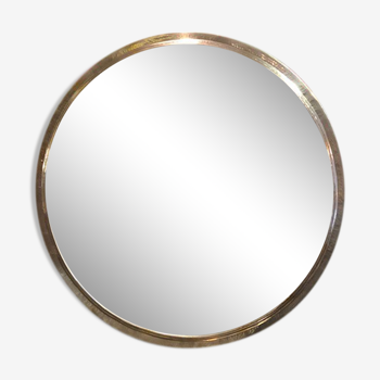 Round mirror hammered metal 80cm