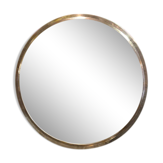 Round mirror hammered metal 80cm