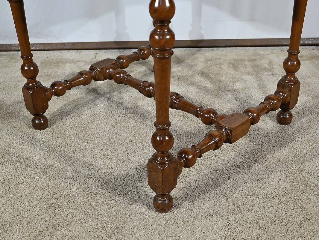 Small Solid Walnut Table, Louis XIII / Louis XIV style – Early 19th century