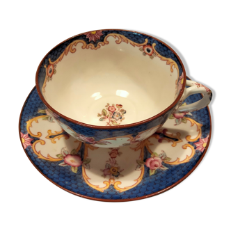 Cup and saucer in fine earthenware