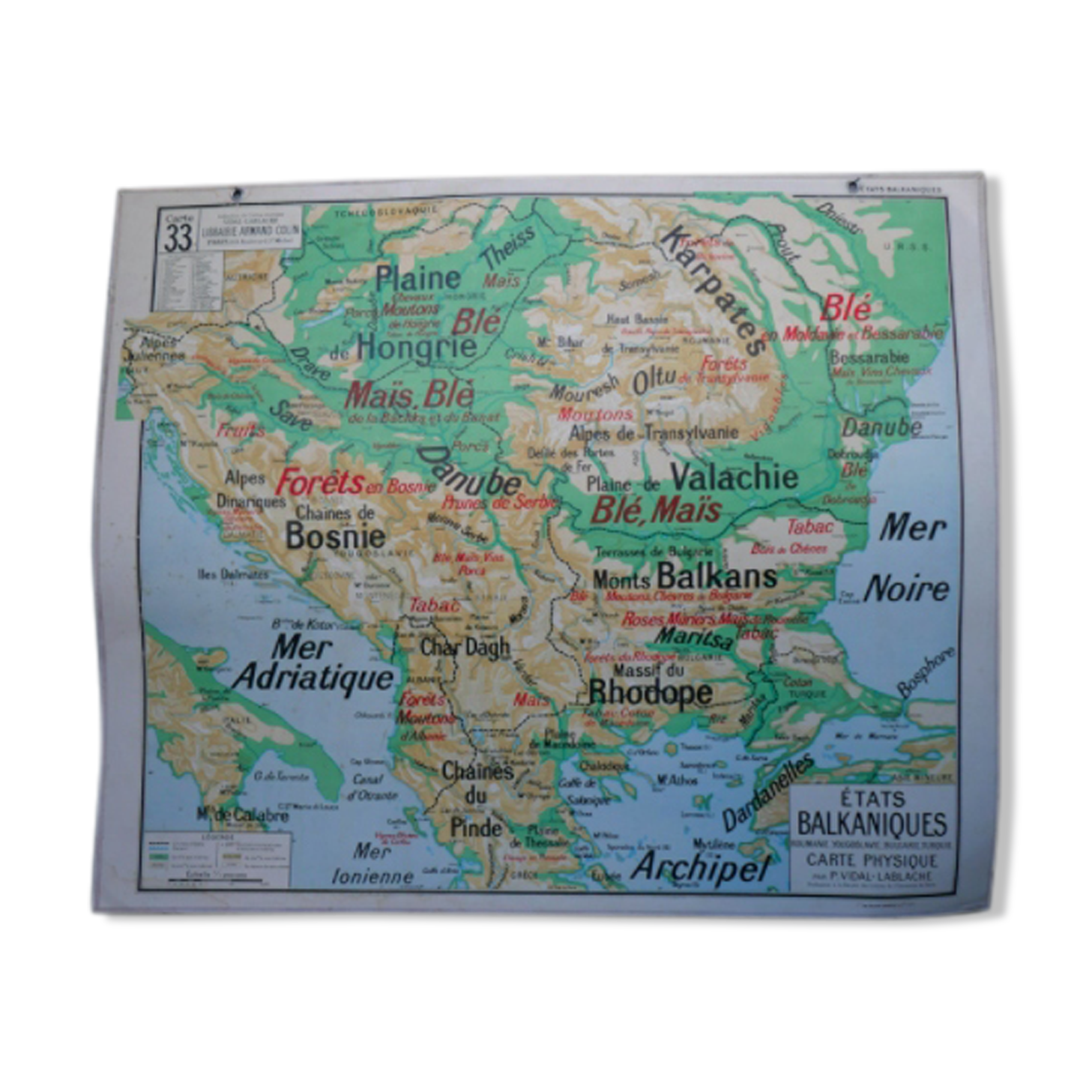 School poster of the Balkan states Vidal Lablache No.33