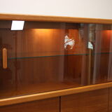 johannes Andersen teak lighted display cabine For Silkeborg Denmark