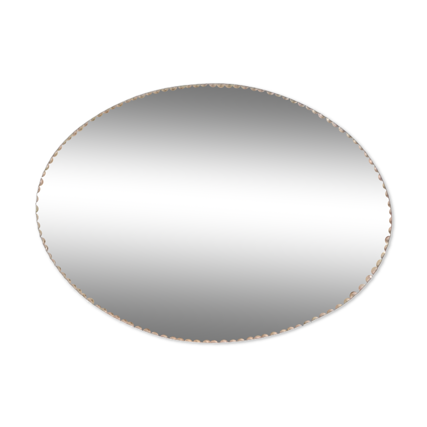 Oval beveled mirror patinated art deco 35x50cm