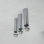 Set of 3 minimalist chrome tube ceiling / wall lamps, 1970s