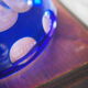 Cobalt blue carved crystal vase - Cristallerie de Lorraine