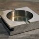 Cendrier plexiglas & acier design 1970