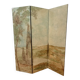 20th century three-leaf painted screen