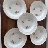 5 assiettes creuses anciennes modèle "Oreste" de Digoin Sarreguemines