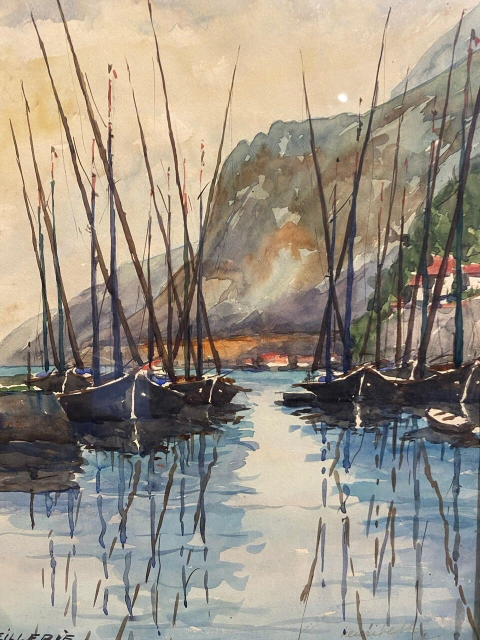 Old painting, marine, signed xx century