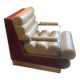 Fauteuil rouge et beige années 1970