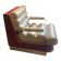 Fauteuil rouge et beige années 1970