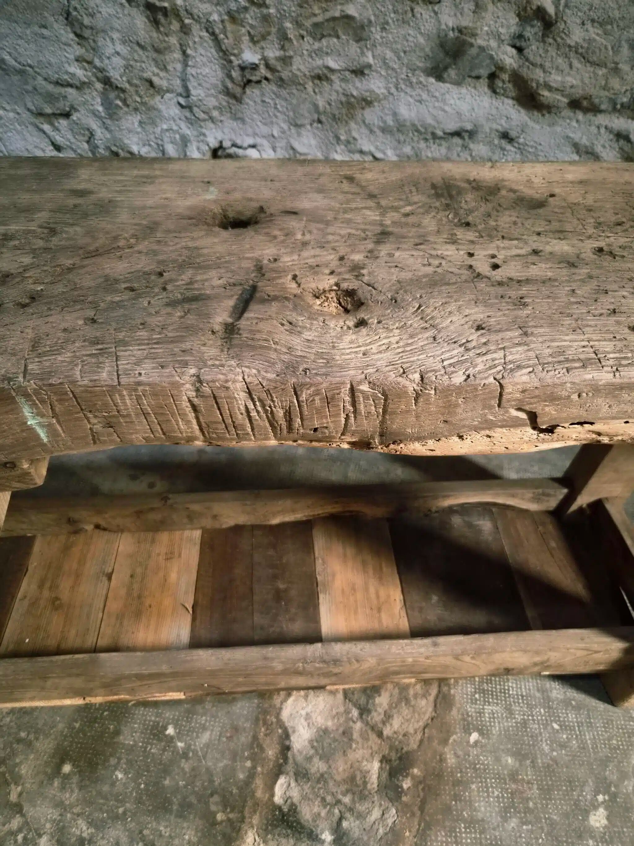 Ancient French oak table | Rustic console | 19th century
