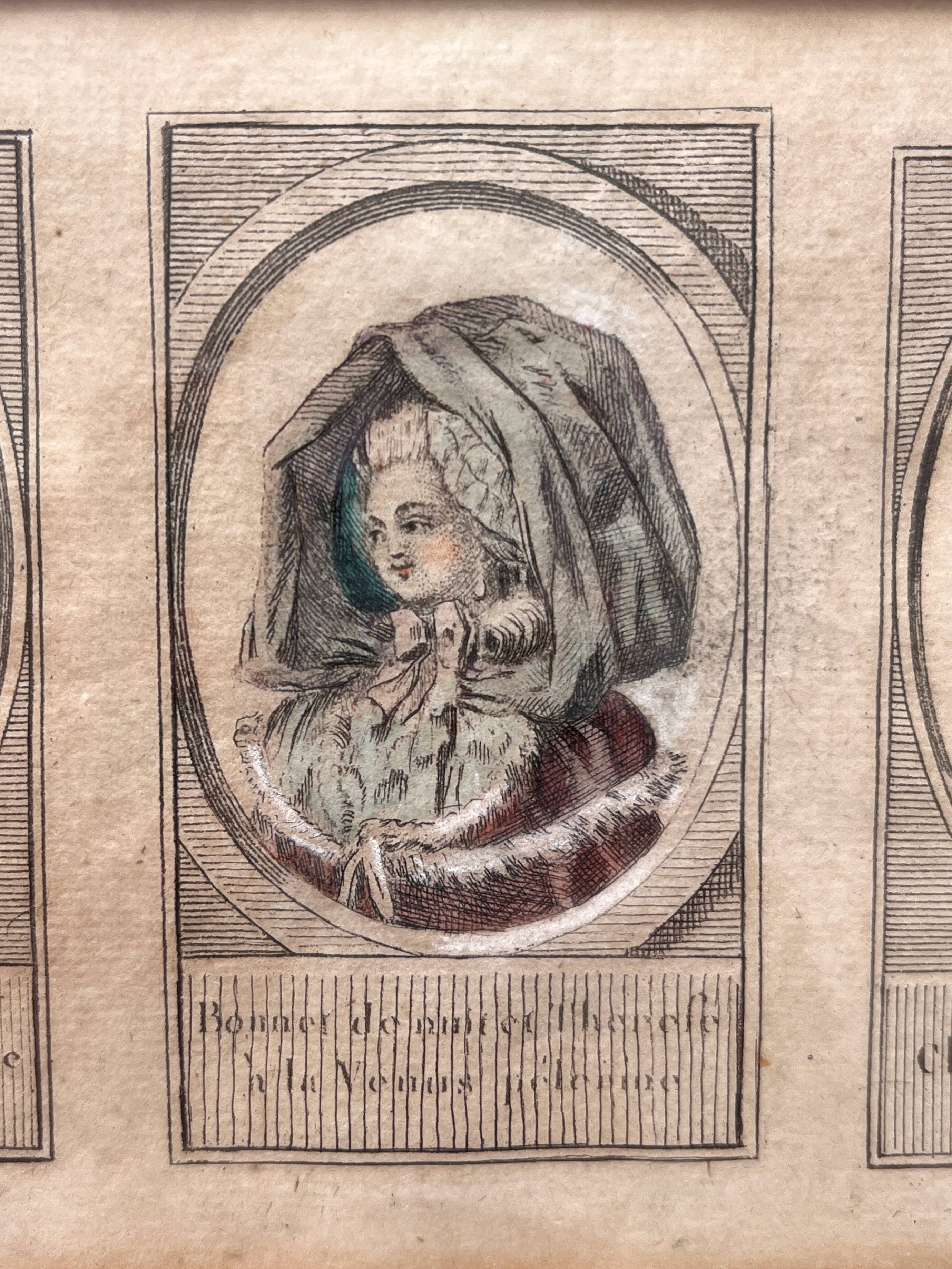 Lithograph of an old fashion engraving by Desrais, 18th century