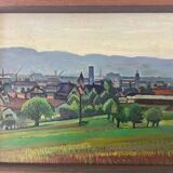 Swiss landscape painting 1950