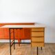 Formica, beech and black metal desk, Modernist Design, 1960