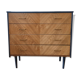 Commode 4 tiroirs bois bleue à chevrons