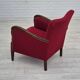 1950s, Danish design, armchair, original condition, red cotton-wool fabric.