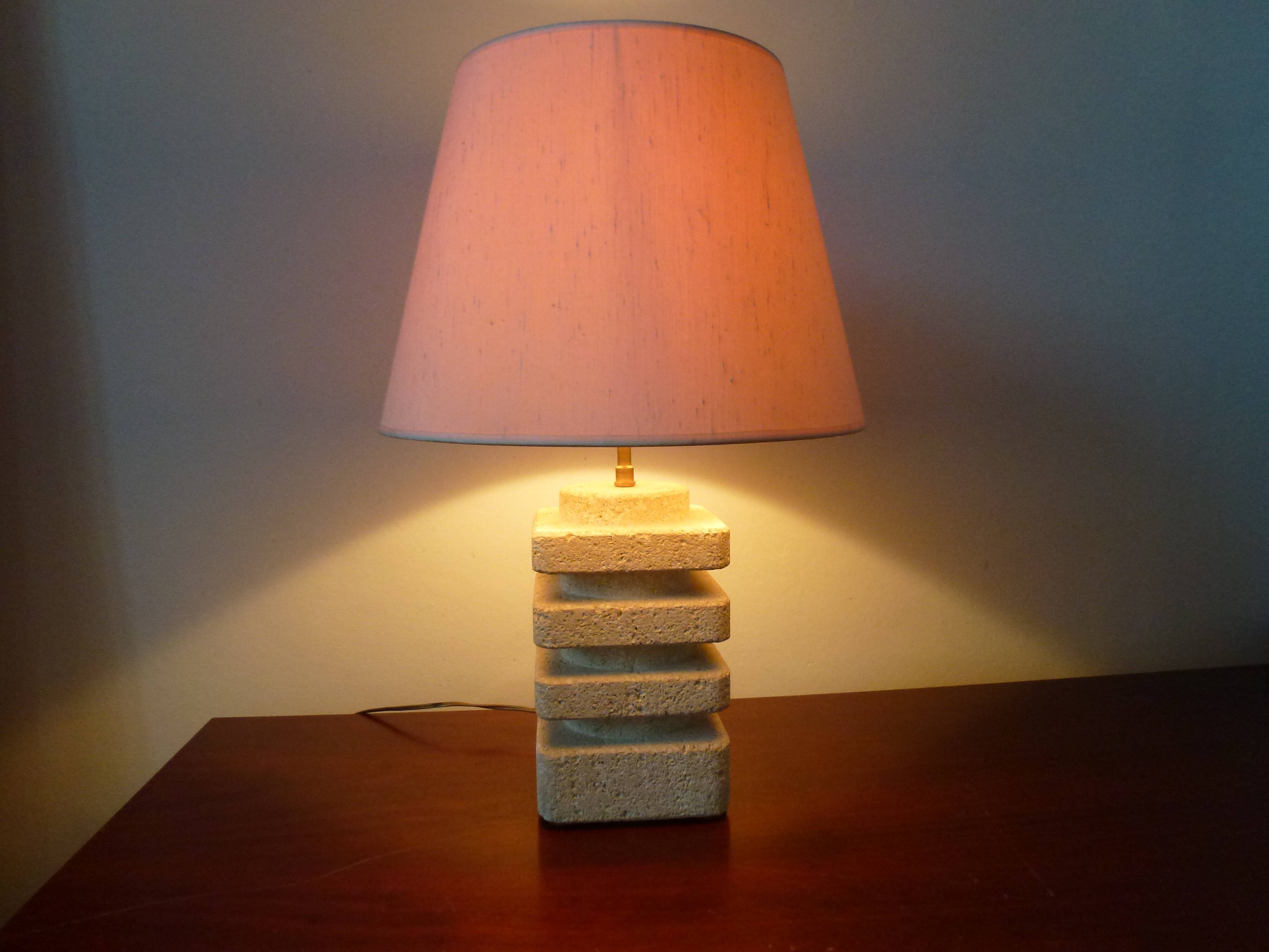Travertine lamp from the 60s and 70s