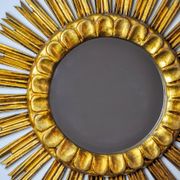 Miroir soleil en bois dorée, mid century, 54cm
