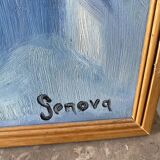 Signed village landscape