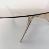 Vintage Propeller coffee table by Knut Hesterberg in steel and glass.