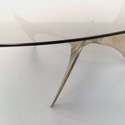 Table basse hélice vintage Propeller de Knut Hesterberg en acier et verre