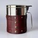 Regency leather & nails ice bucket, Italy, 1970s