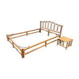 Double bamboo bed and bedside