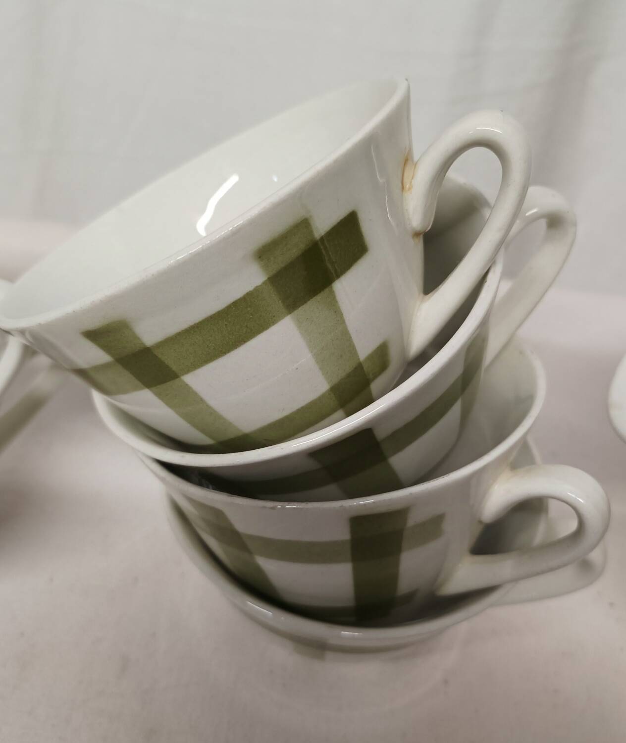 Lot of old cups Vintage tea towels