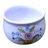 2000 Pot en terre cuite Signé bol 7cm poterie motif floral fleur peint main artisanat de France