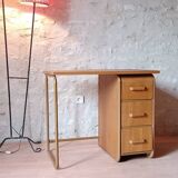Small vintage desk 1950s wood and metal