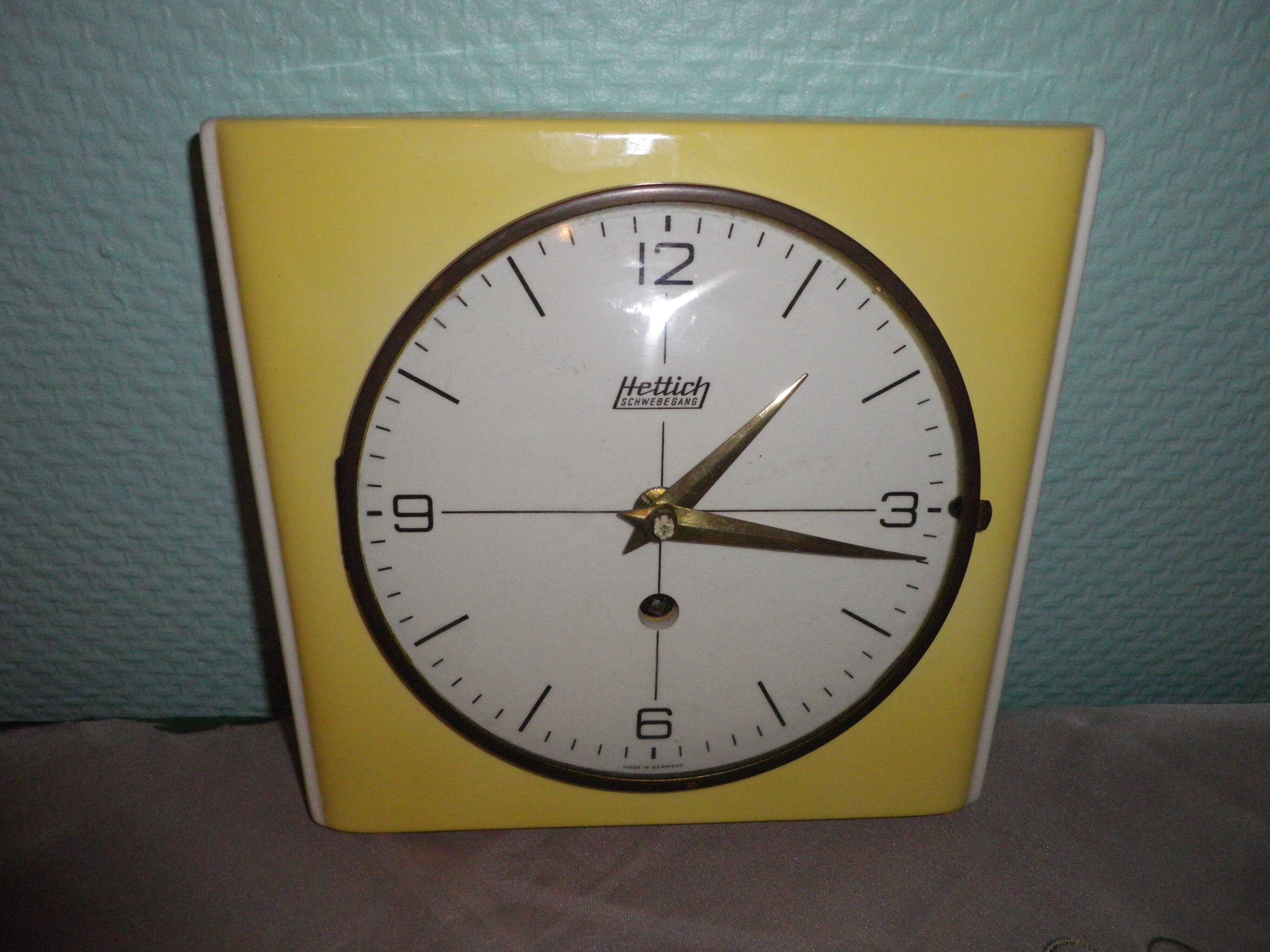 Ceramic wall clock brand hettich germany 1950