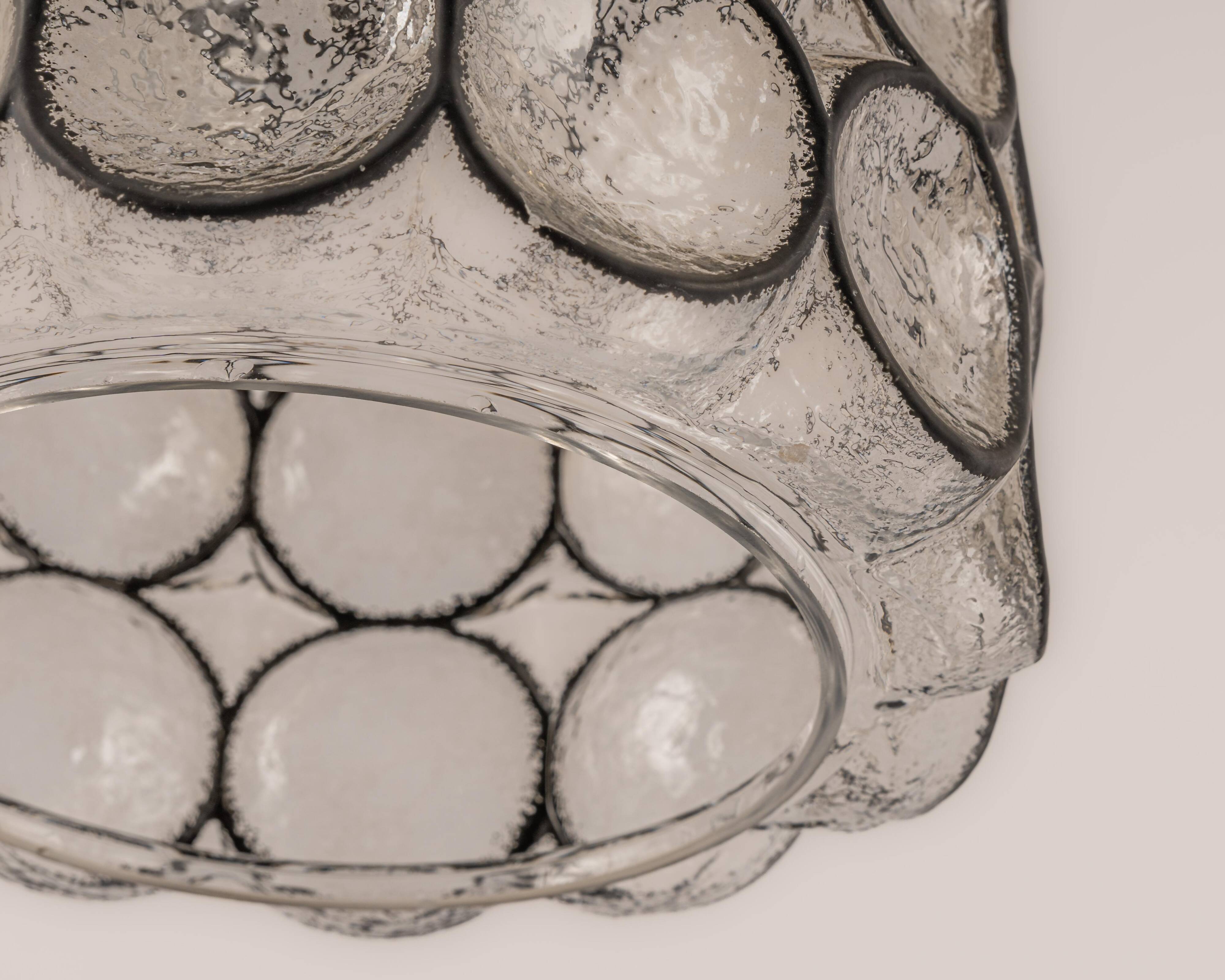 Iron and clear glass pendant by limburg, germany, 1960s.