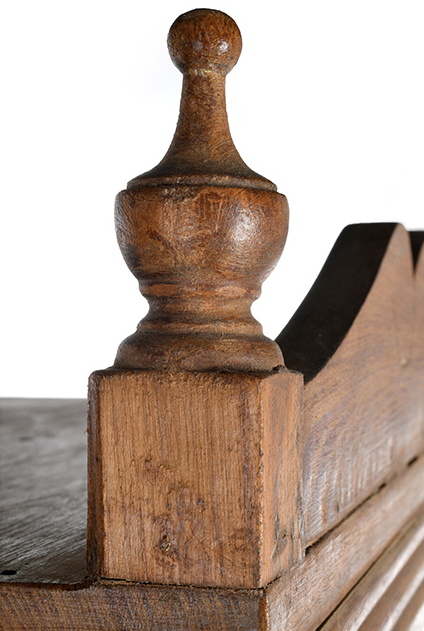 Antique teak showcase with mirror