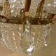 Grand lampadaire courbeille de lustre en bronze et cristal XIXe siècle