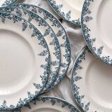 12 ironstone dinner plates “Florence” Longwy