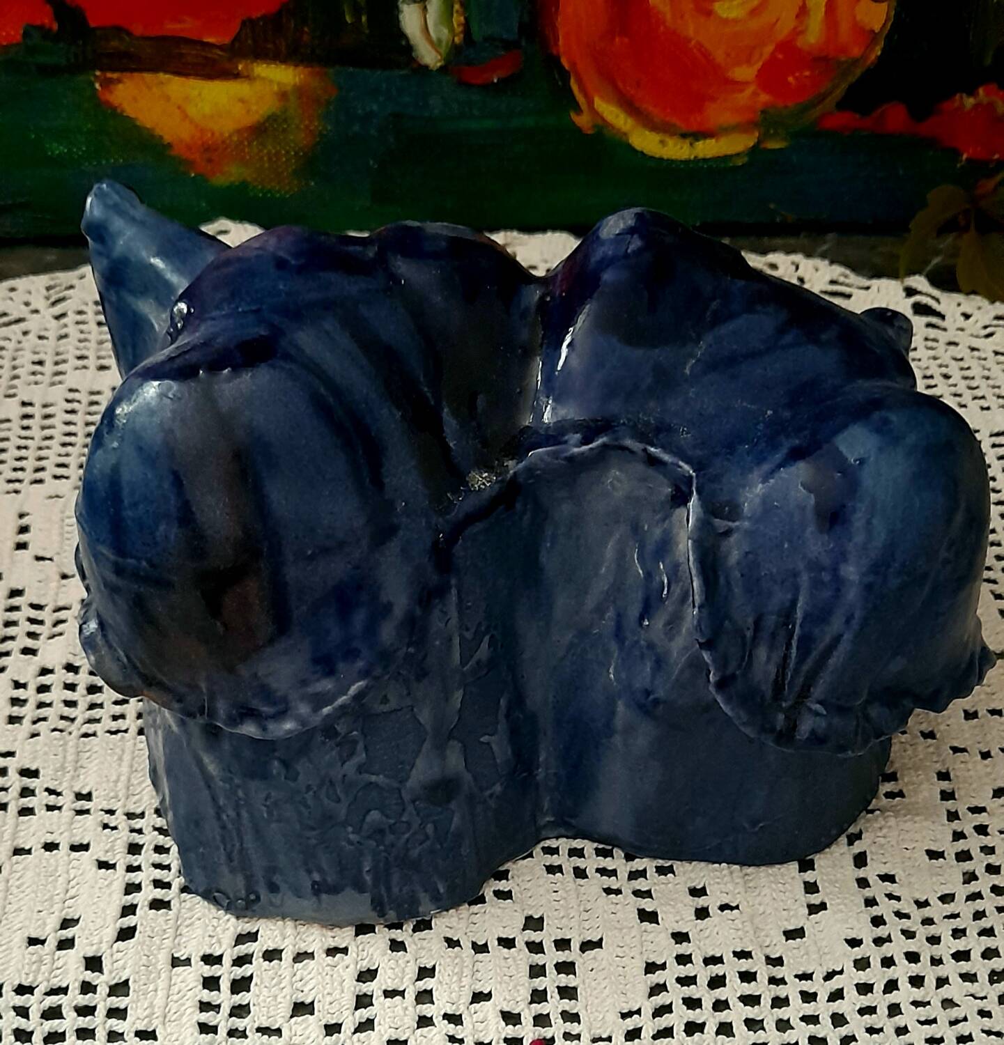 Ceramic Blue Baboons Art Crafts