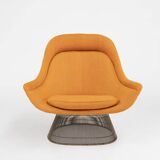 Model 1705 easy chair and ottoman set by Warren Platner for Knoll