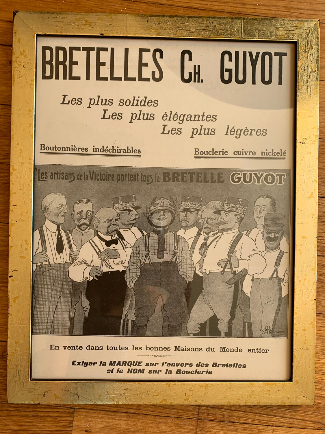 Advertising display frame “Bretelles Ch. GUYOT”
