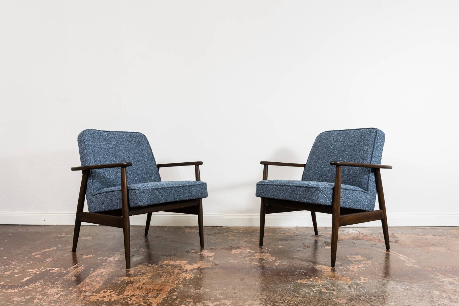 Pair of Mid-Century Blue Armchairs GFM 300-192, 1960's