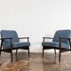 Pair of Mid-Century Blue Armchairs GFM 300-192, 1960's