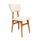 Chaise de salle à manger "Butterfly" style milieu du siècle, bouclé crème clair, Pologne, 1960s
