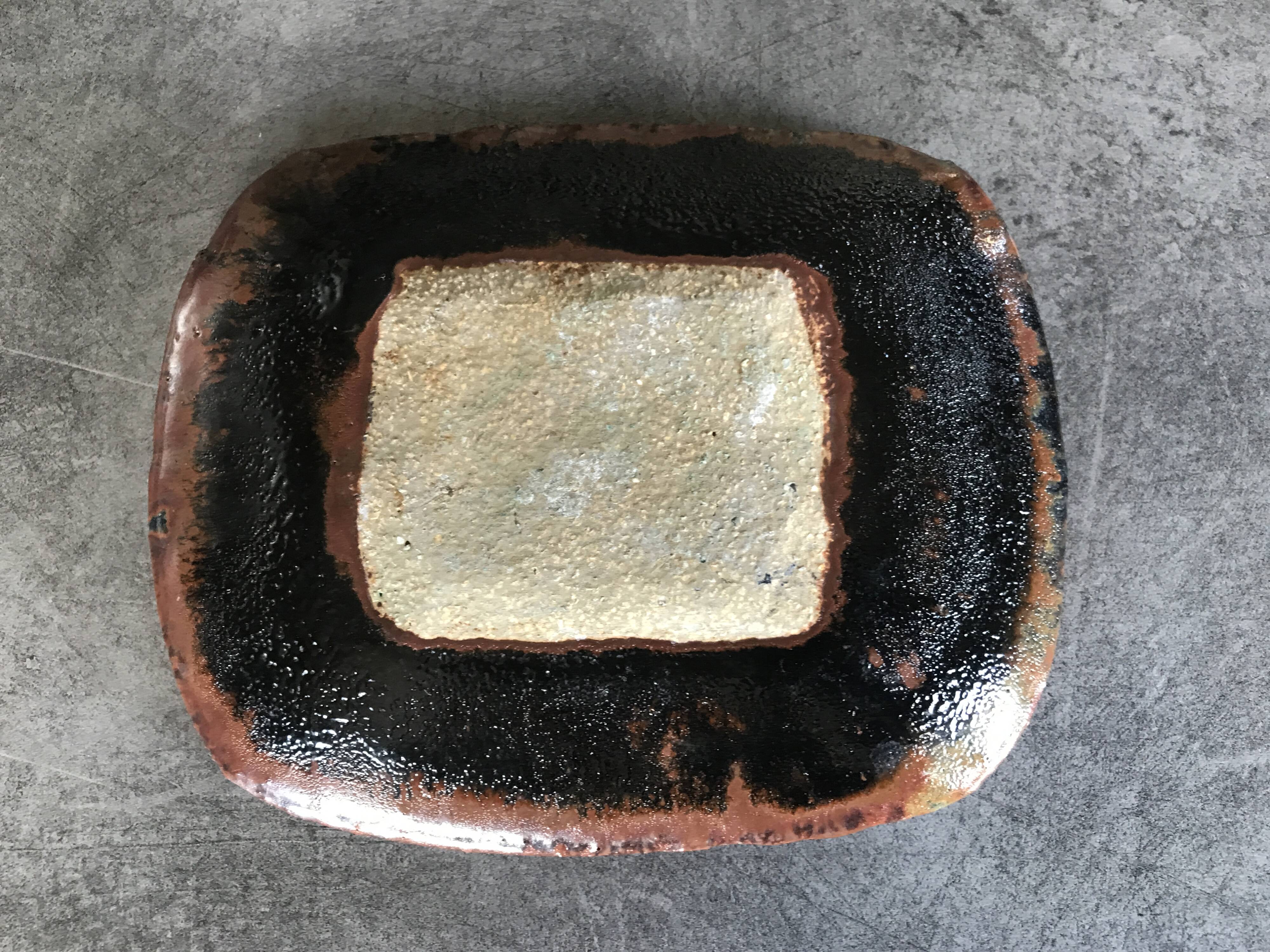 Modernist enamelled stoneware bowl tray