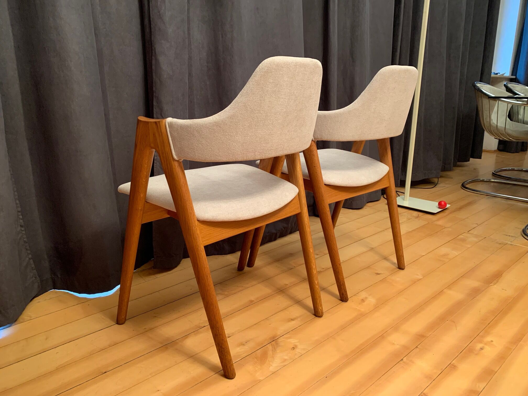 Pair of Compass chairs by Kai Kristiansen, SVA Møbler, Denmark, 1960s