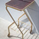 Metal wheeled tray with formica top, vintage wheeled cabinet, vintage side table